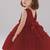 Maroon embellished net fit & flare party wear girls dress