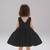 Black embellished net fit & flare party wear girls dress