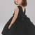 Black embellished net fit & flare party wear girls dress