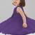 Purple embellished net fit & flare party wear girls dress