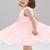 Pink embellished net fit & flare party wear girls dress