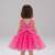 Pink embellished net fit & flare party wear girls dress