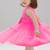 Pink embellished net fit & flare party wear girls dress