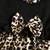 Black leopard print bow detailed fit & flare girls dress