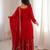 Red color zari dori sequence & thread embroidered work foux georgette sharara set
