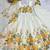 White-yellow color flower printed orgenza silk anarkali set