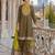 White embroderied silk blend stitched dhoti suit