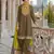White embroderied silk blend stitched dhoti suit