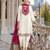 Mehndi embroderied silk blend stitched dhoti suit