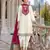 Mehndi embroderied silk blend stitched dhoti suit