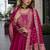 Pink designer embroidered heavy silk blend anarkali suit