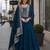 Navy blue designer embroidered heavy silk blend anarkali suit