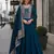 Navy blue designer embroidered heavy silk blend anarkali suit