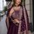 Purple designer embroidered heavy silk blend anarkali suit