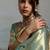 Sea green colour banarasi jacquard meenakari wedding saree