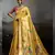 Golden colour banarasi jacquard meenakari wedding saree