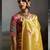 Golden colour banarasi jacquard meenakari wedding saree