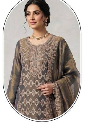 Mahendi embroidered silk blend salwar suit 2