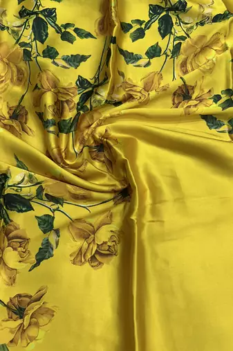 Imperial mustard predrepped saree with unstiched blouse