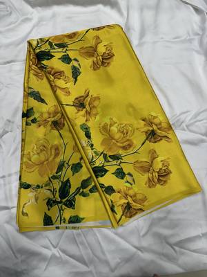 Imperial mustard predrepped saree with unstiched blouse 3