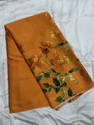 Sunset amber predrepped saree with unstiched blouse 4