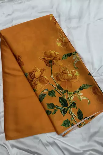 Sunset amber predrepped saree with unstiched blouse