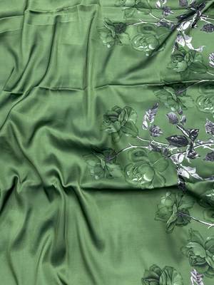 Pistachio sage predrepped saree with unstiched blouse 3