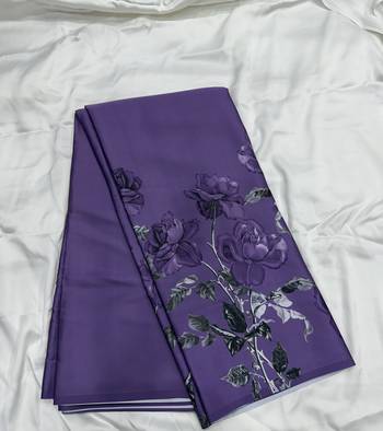 Lilac ash predrepped saree with unstiched blouse 3