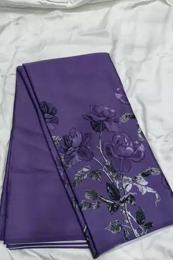 Lilac ash predrepped saree with unstiched blouse