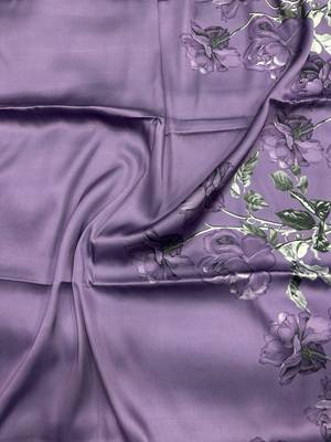 Lilac ash predrepped saree with unstiched blouse 4