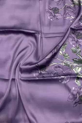 Lilac ash predrepped saree with unstiched blouse