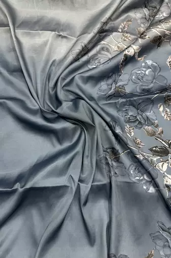 ice blue mist predrepped saree with unstiched blouse