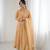 Orange Fandy Silk Embroidered Kurti Pant Dupatta