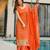 orange chinon silk blend sequins embroidered kurta set with dupatta