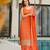 orange chinon silk blend sequins embroidered kurta set with dupatta