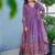 lavender muslin silk blend floral printed kurta set with dupatta