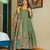 pista green muslin silk blend floral printed kurta set with dupatta