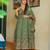 pista green muslin silk blend floral printed kurta set with dupatta