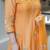 orange muslin silk blend embroidered kurta set with dupatta