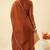 orange silk blend embroidered kurta palazzo set with dupatta