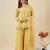 yellow silk blend embroidered kurta palazzo set with dupatta