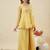 yellow silk blend embroidered kurta palazzo set with dupatta