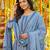 aqua blue cotton silk blend jacquard kurta set with dupatta