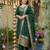 green art silk jacquard neck kurta set with dupatta