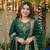 green art silk jacquard neck kurta set with dupatta