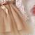 Gold floral net party wear baby dress
