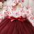 Maroon floral net party wear baby dress