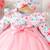 Pink floral net party wear baby dress