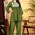 Green Rayon Embroidered Co Ord set