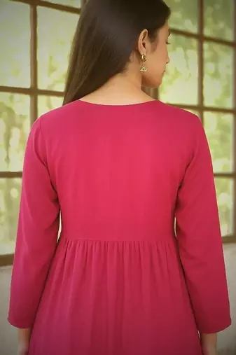 Women's rayon embroidered designer casual co ord dress rajasthani style embroidered Pink co-ord set